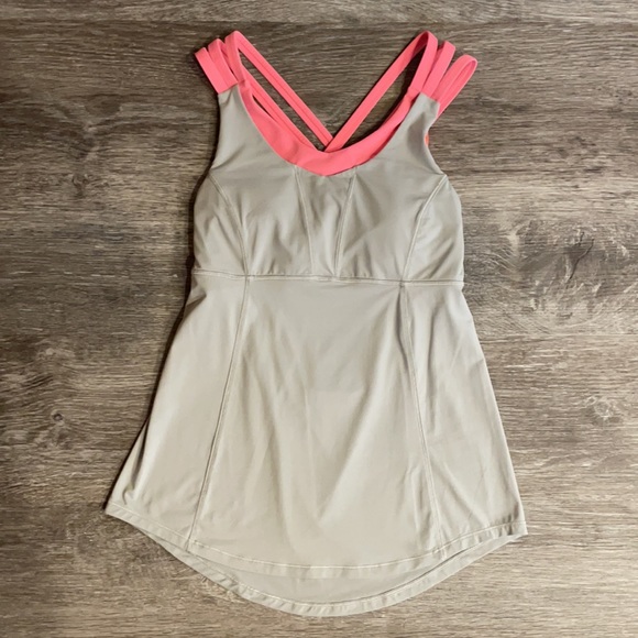 lululemon athletica Tops - Lululemon light gray with coral tank, Small
